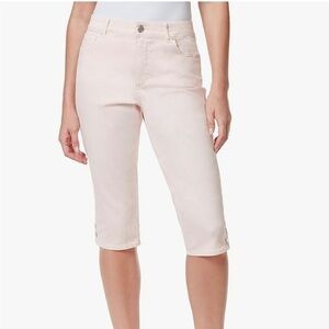 Bandolino Blu Women’s Mandie Blush Pink Sequin Stretch Capris Size 16 High Rise